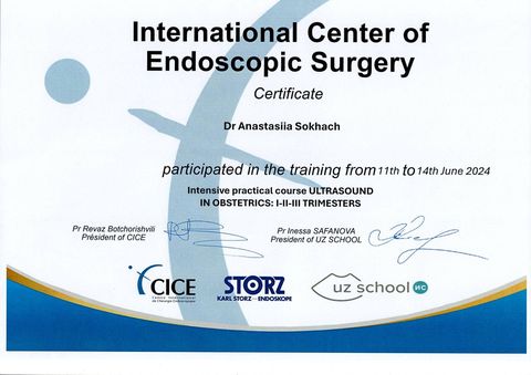 Intensive practical course «Ultrasound in Obstetrics: I–II–III Trimesters» — International Center of Endoscopic Surgery (CICE) · UZ School
