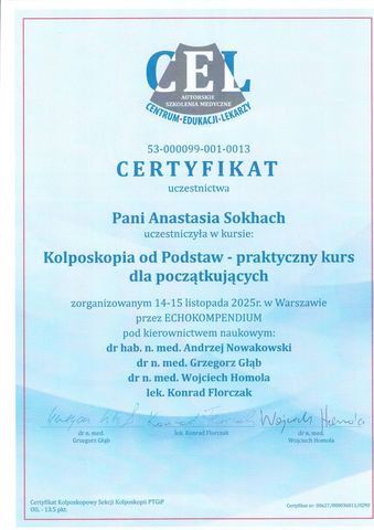 Kolposkopia od podstaw — praktyczny kurs, Warszawa — ECHOKOMPENDIUM · Centrum Edukacji Lekarzy