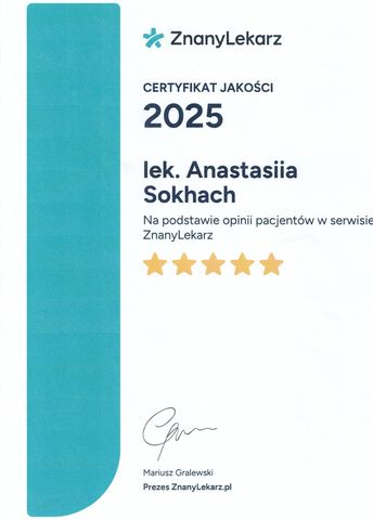 Certyfikat Jakości 2025 — ZnanyLekarz.pl